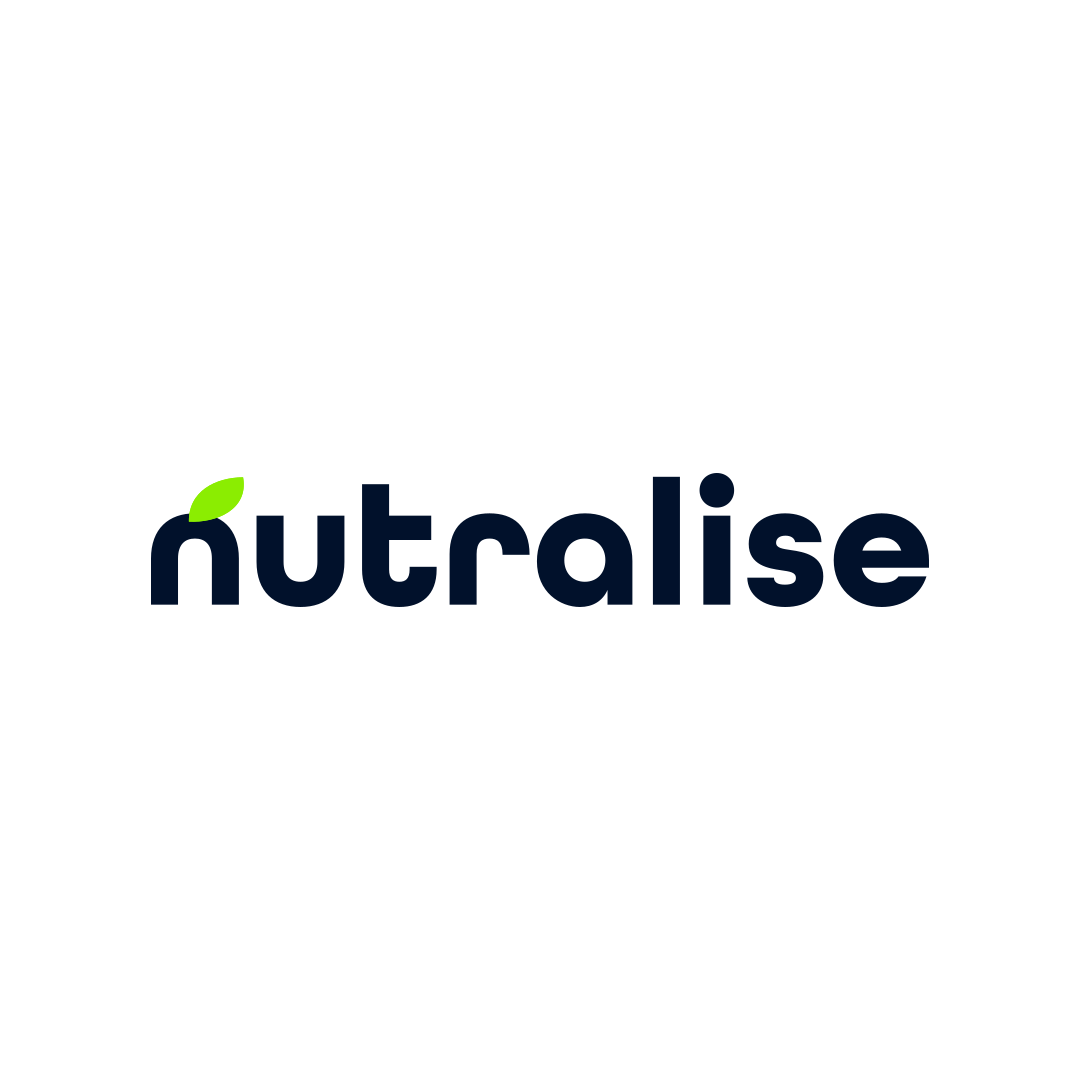 Logotipo Nutralise azul-marinho sobre fundo quadrado branco